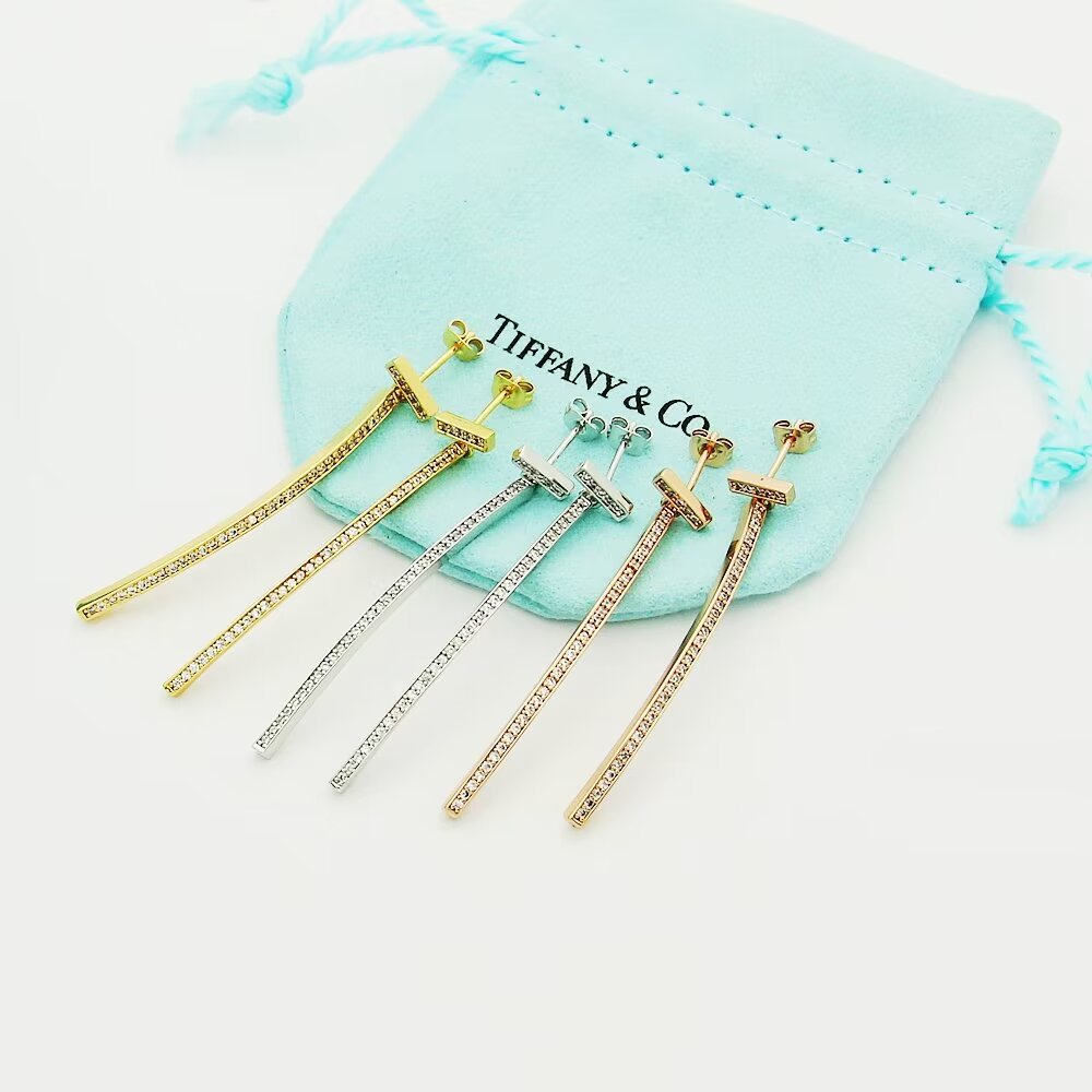 Tiffany & Co. Diamond Bar Earrings - DopestKickz