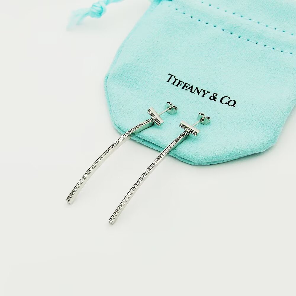 Tiffany & Co. Diamond Bar Earrings - DopestKickz