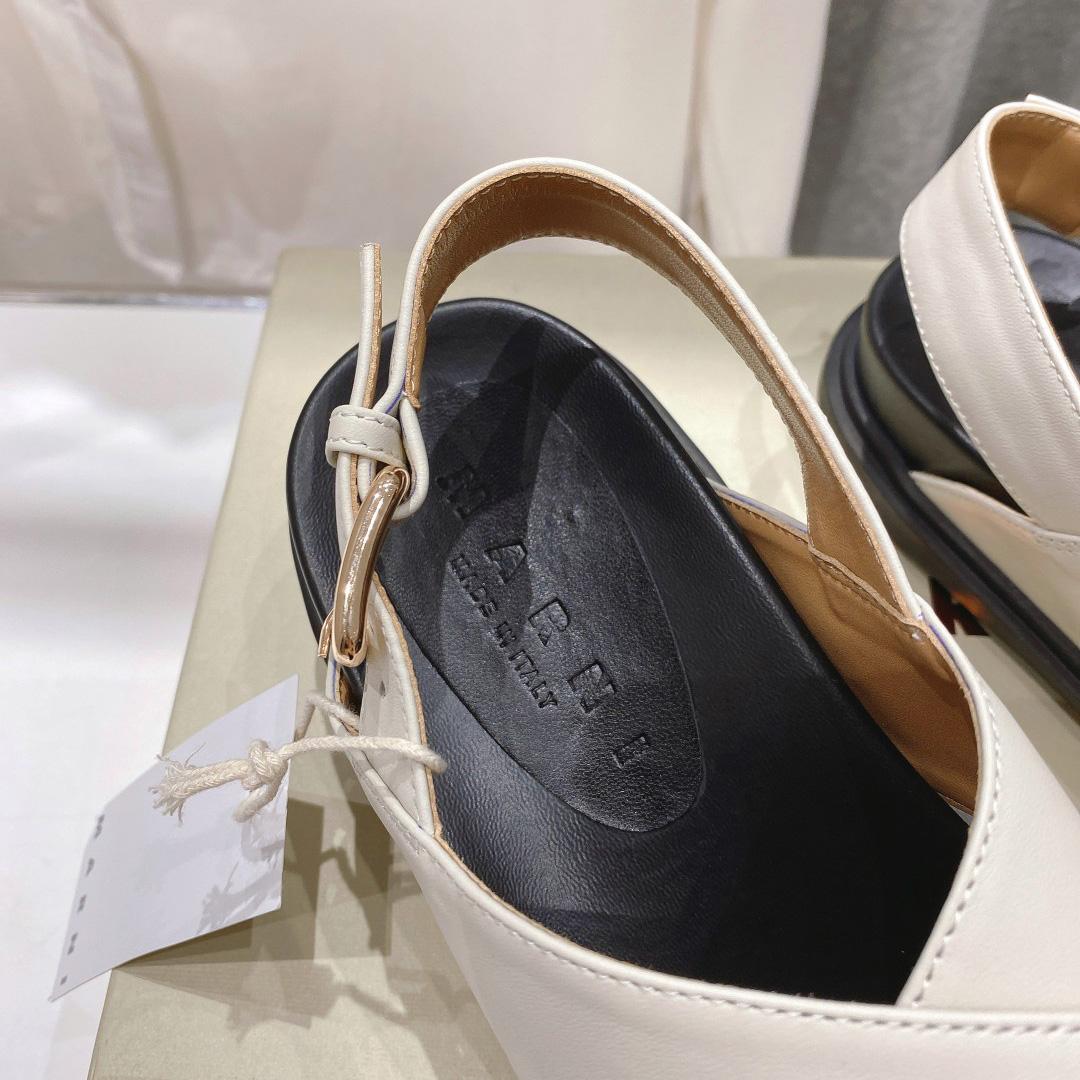 Marni White Leather Fussbett - DopestKickz