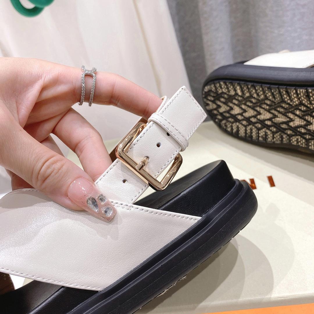 Marni White Leather Fussbett - DopestKickz