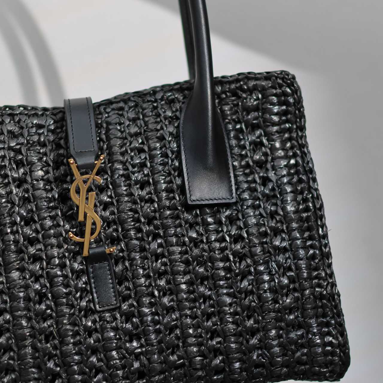 Saint Laurent Panier Raffia Tote Bag  29-21-9cm - DopestKickz
