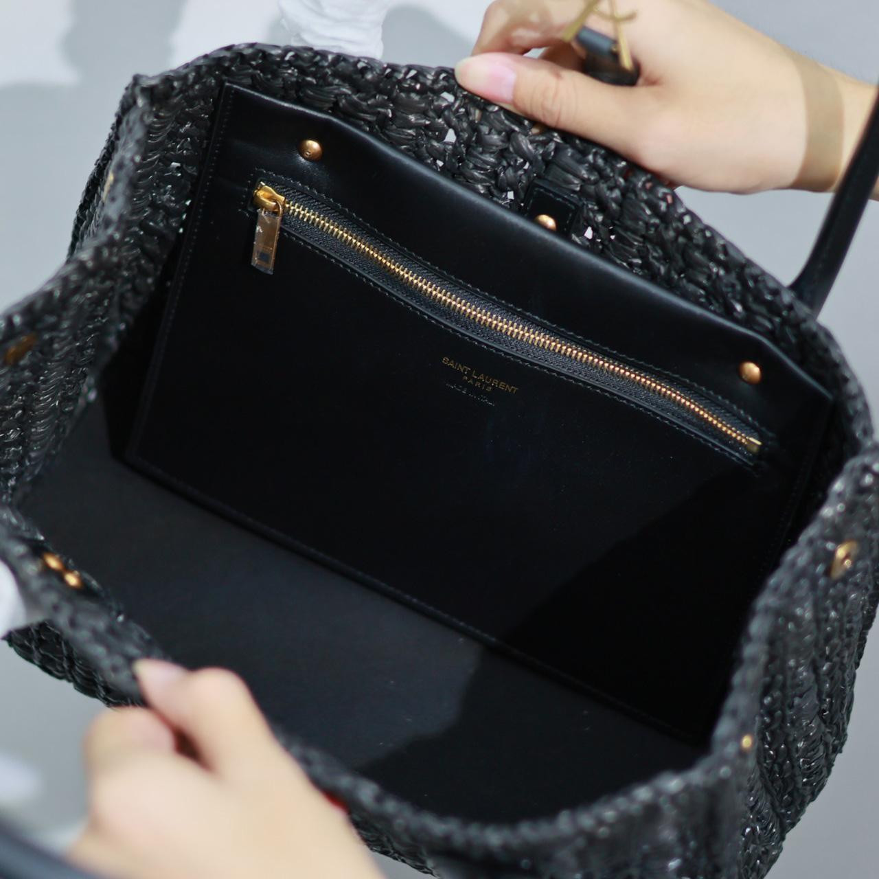 Saint Laurent Panier Raffia Tote Bag  29-21-9cm - DopestKickz