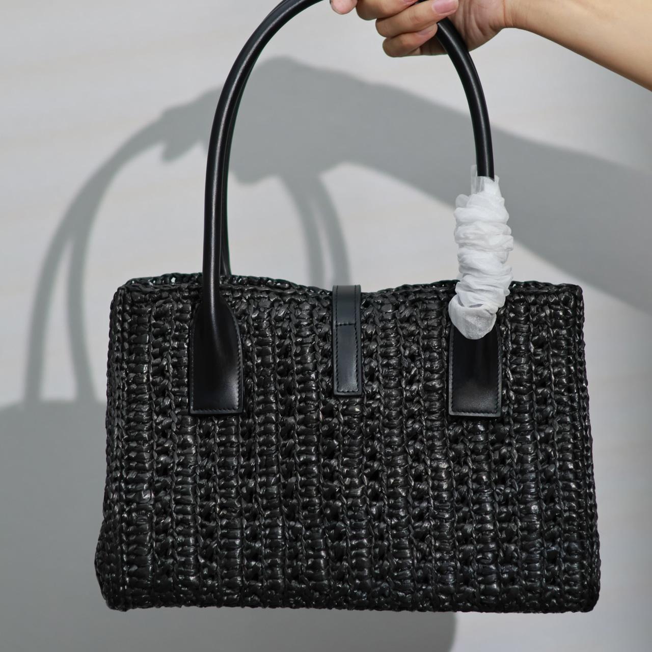Saint Laurent Panier Raffia Tote Bag  29-21-9cm - DopestKickz