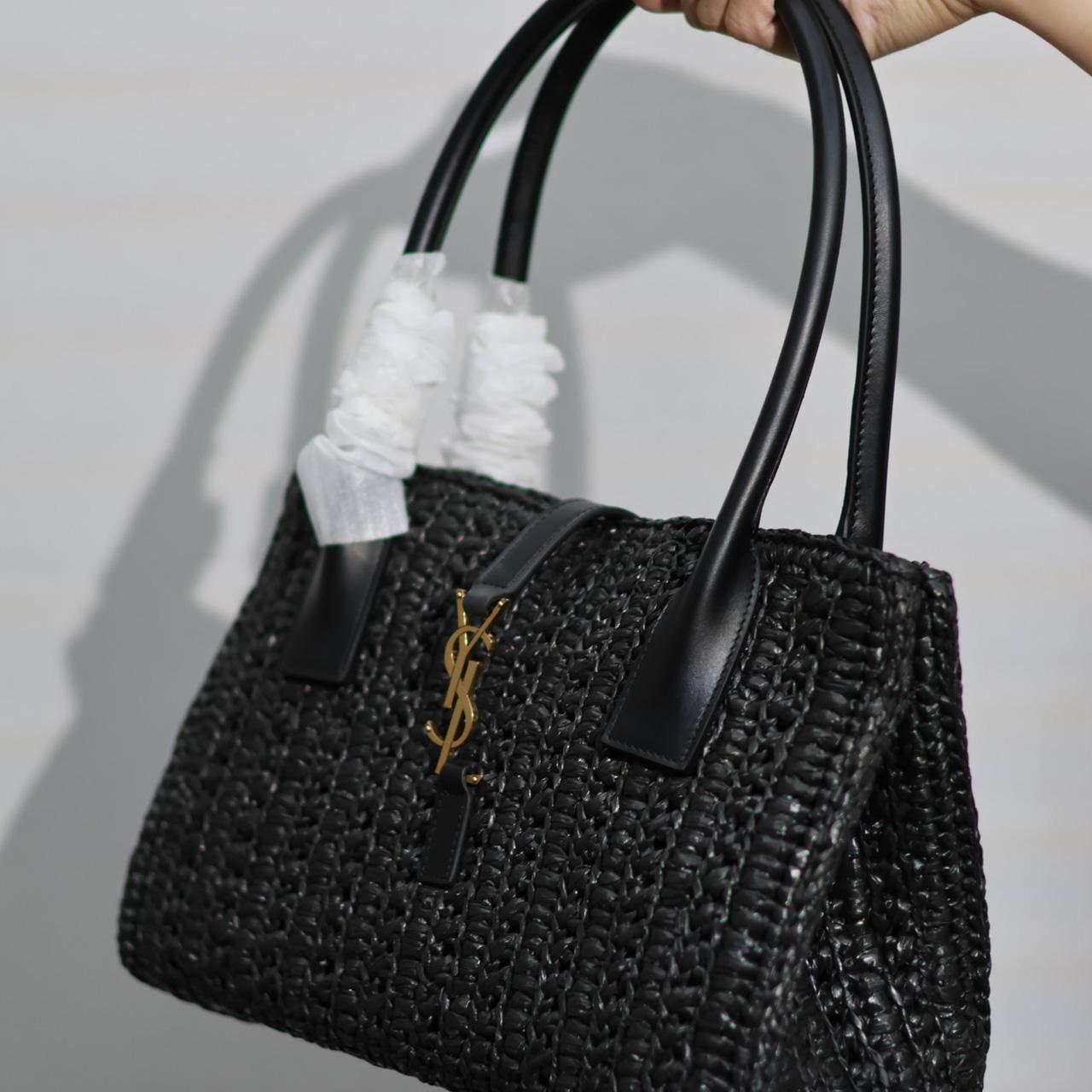 Saint Laurent Panier Raffia Tote Bag  29-21-9cm - DopestKickz