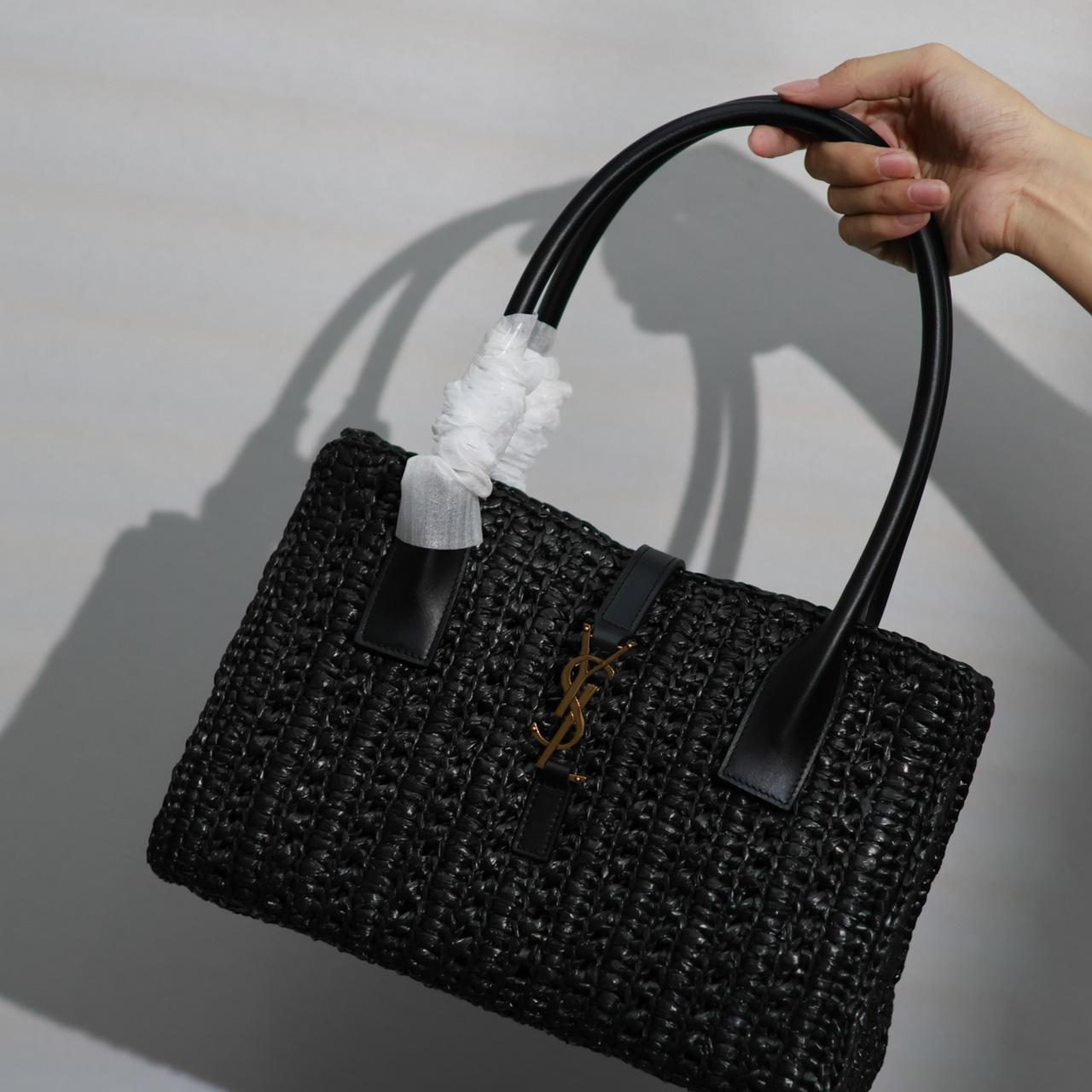 Saint Laurent Panier Raffia Tote Bag  29-21-9cm - DopestKickz