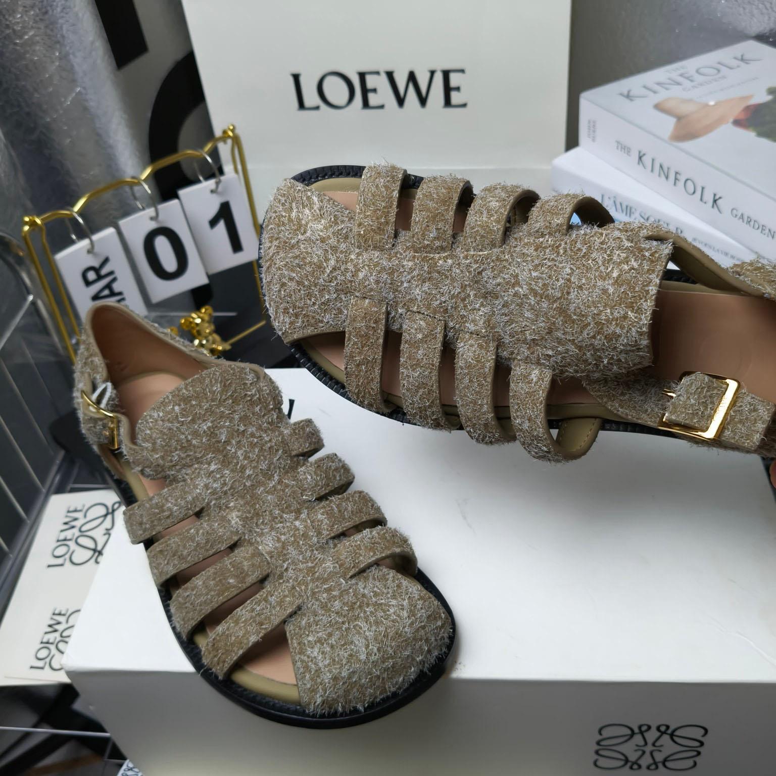 Loewe Campo Sandal In Brushed Suede - DopestKickz