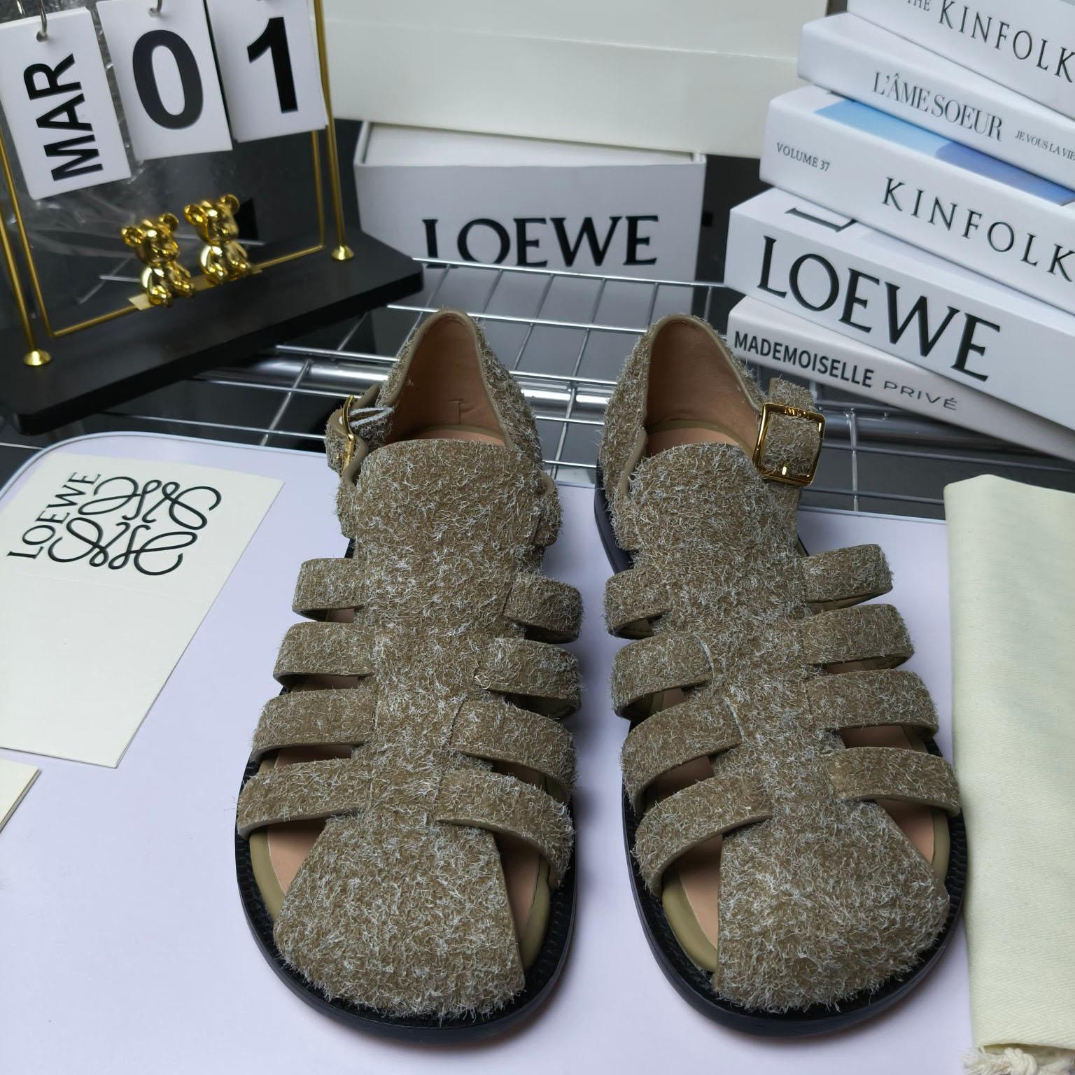 Loewe Campo Sandal In Brushed Suede - DopestKickz