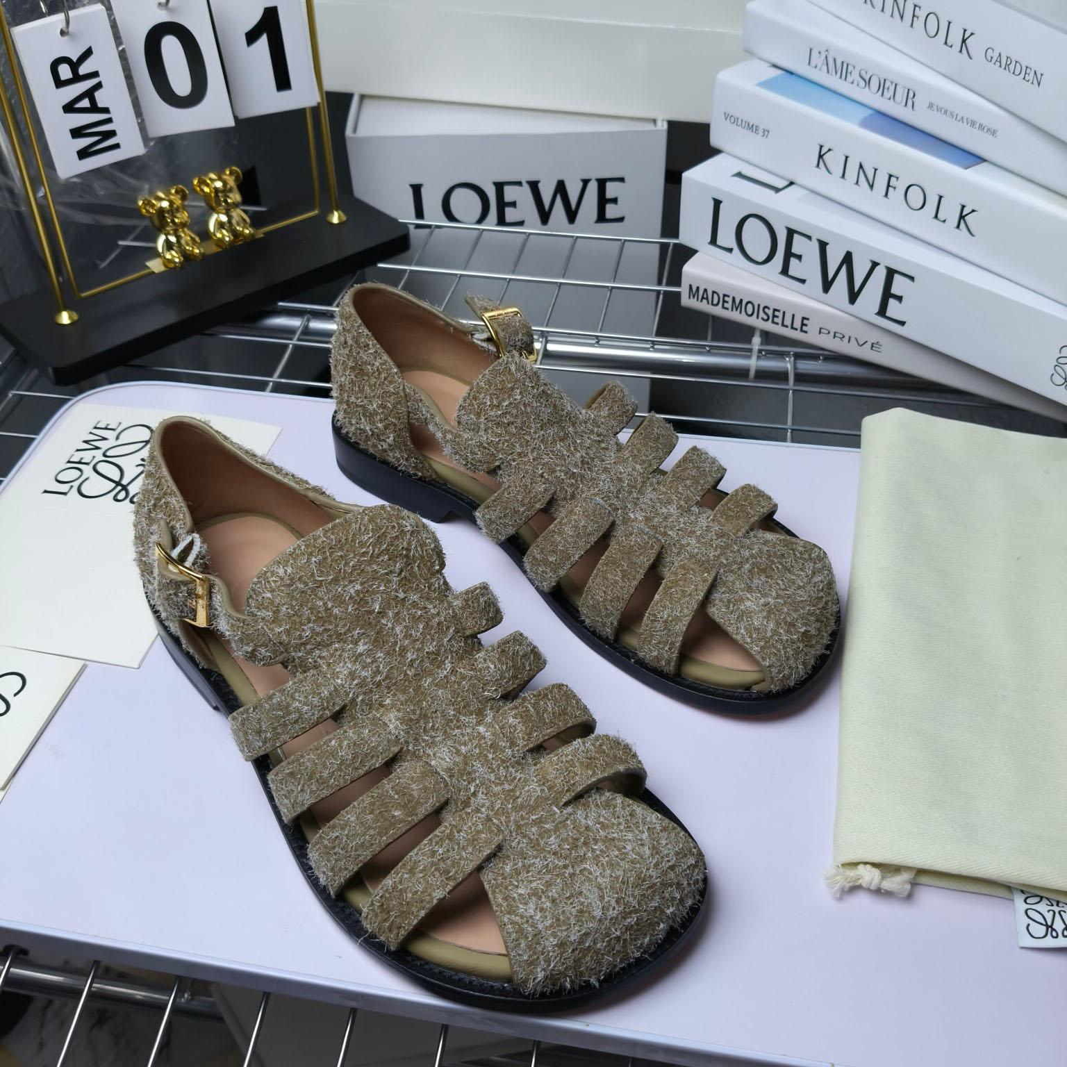 Loewe Campo Sandal In Brushed Suede - DopestKickz