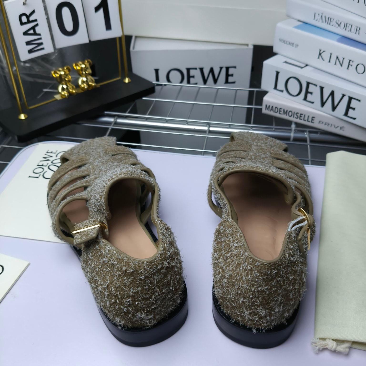 Loewe Campo Sandal In Brushed Suede - DopestKickz