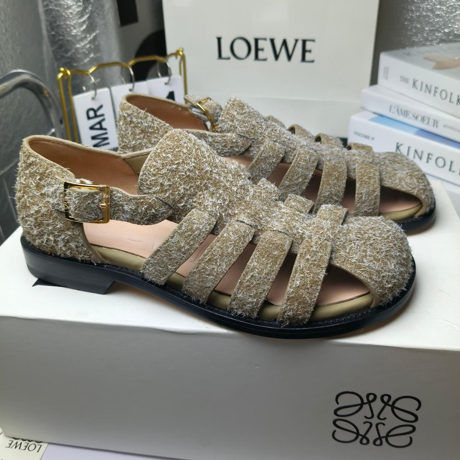 Loewe Campo Sandal In Brushed Suede - DopestKickz