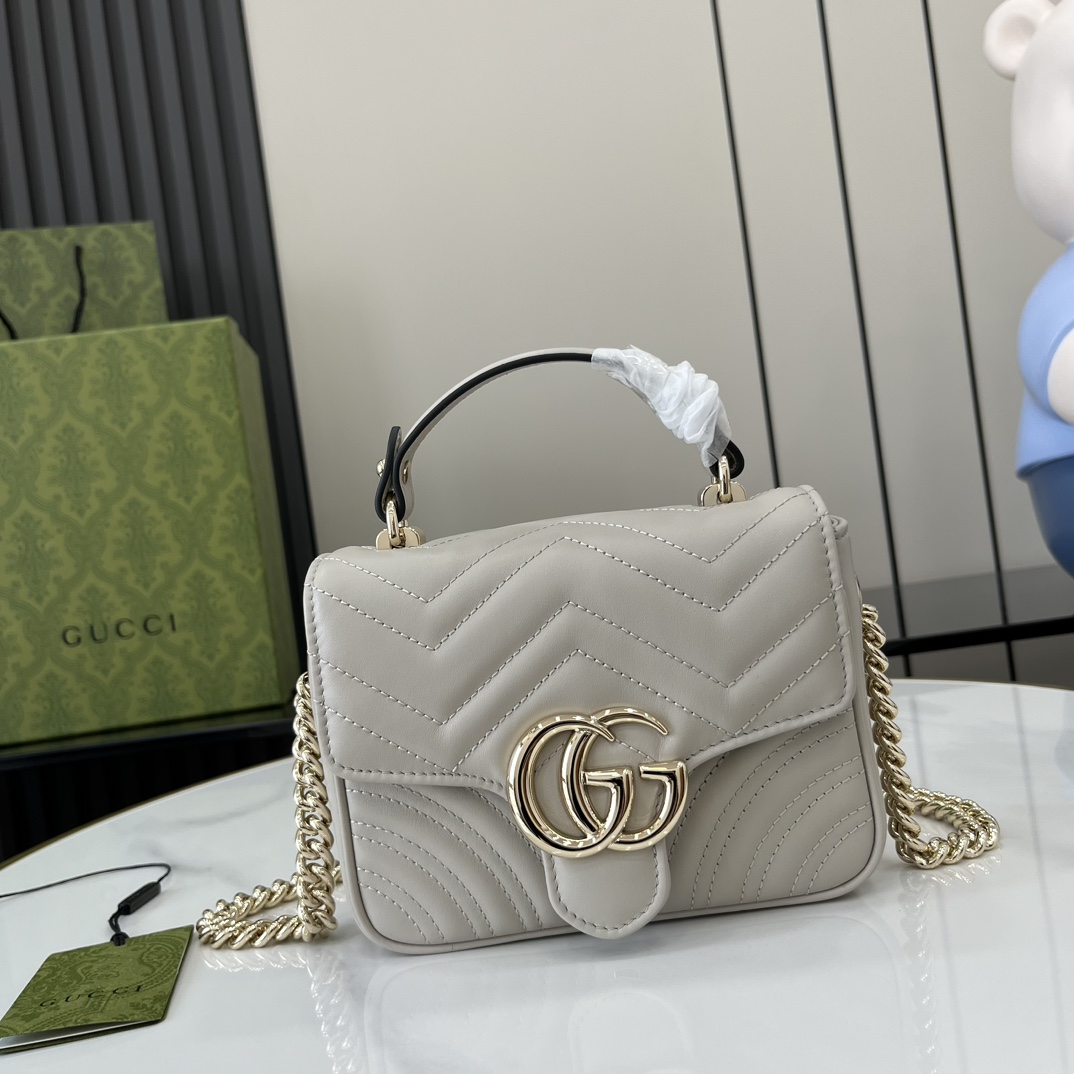 Gucci GG Marmont Mini Top Handle Bag - DopestKickz