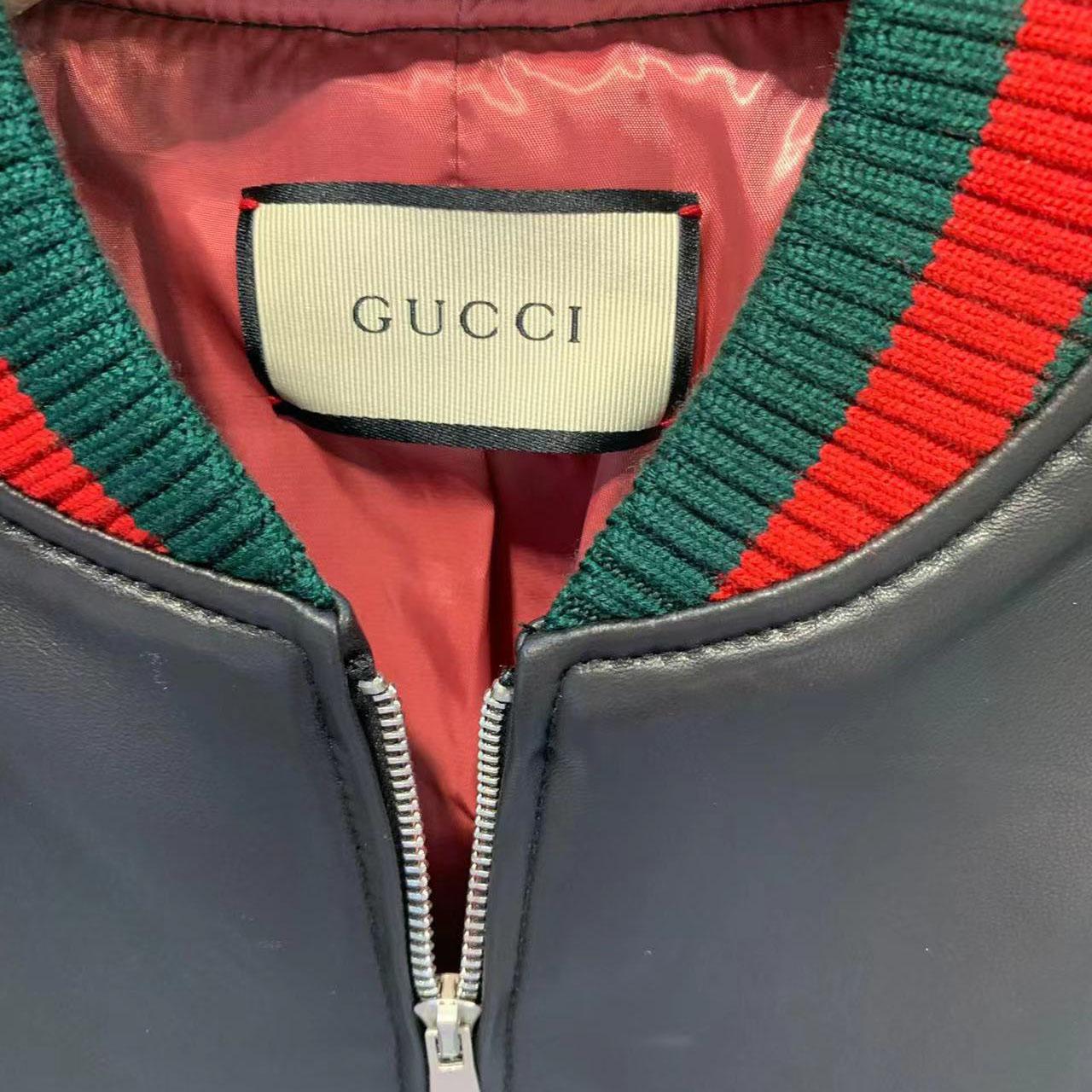 Gucci Leather Jacket With Web - DopestKickz