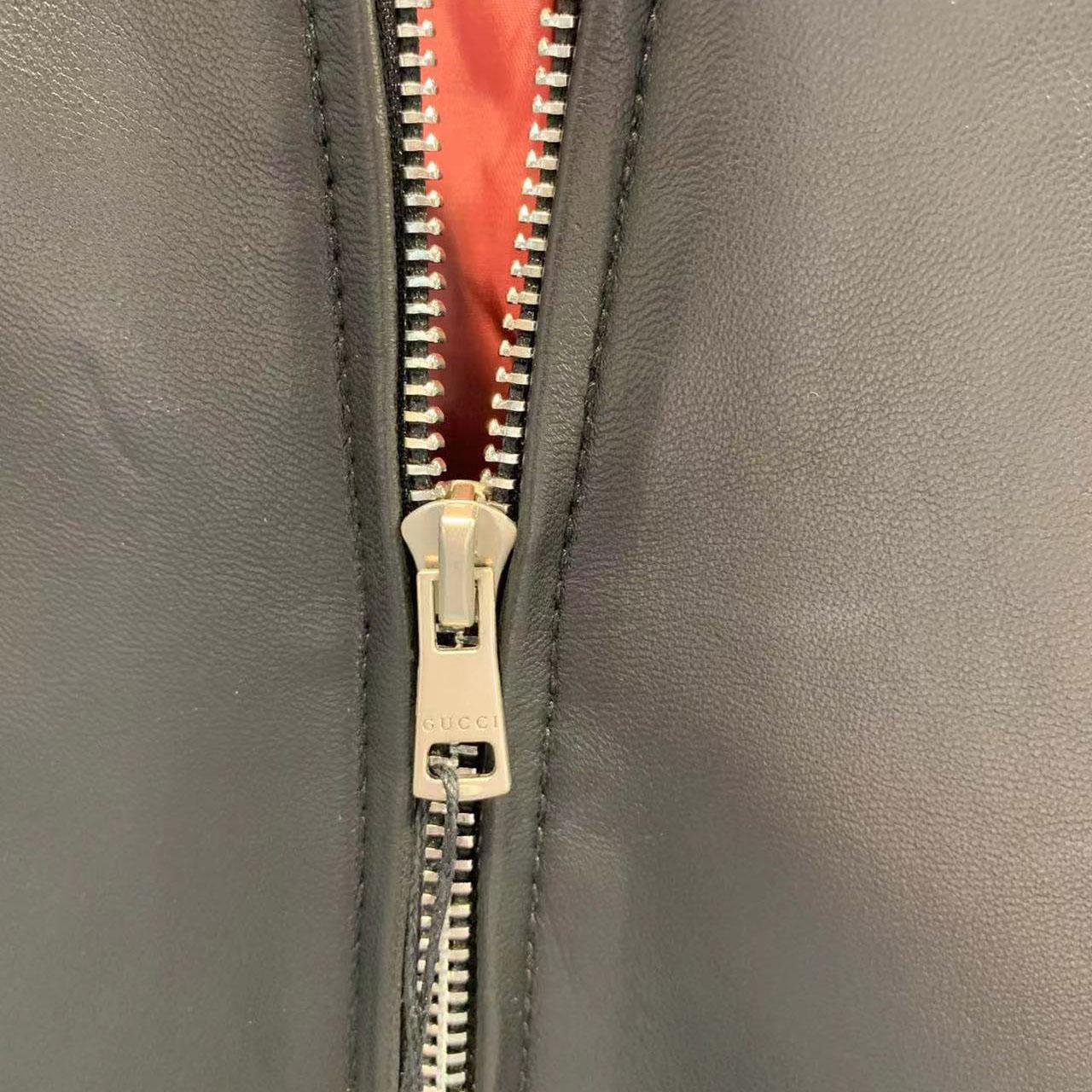 Gucci Leather Jacket With Web - DopestKickz