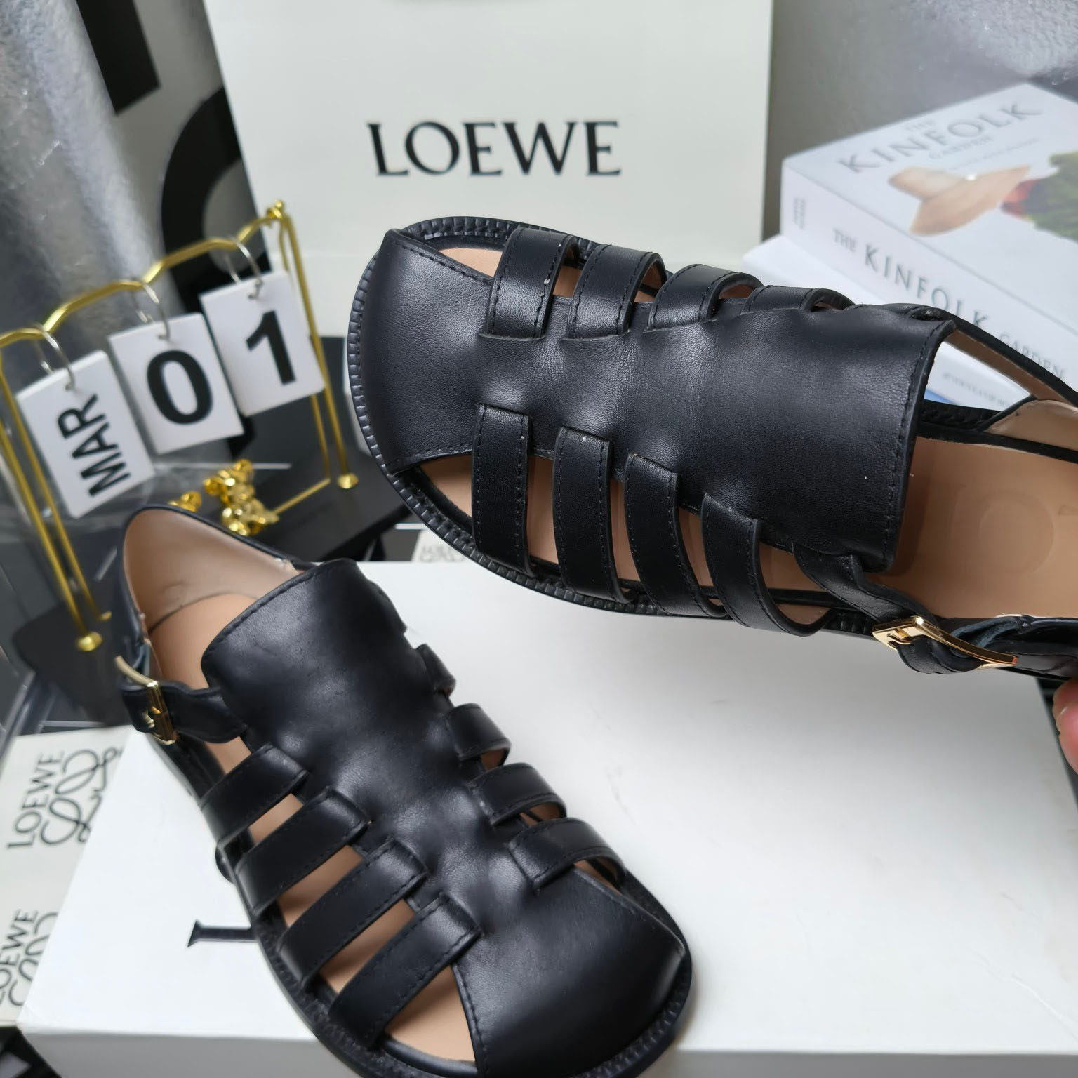Loewe Campo Sandal In Waxed Calfskin - DopestKickz