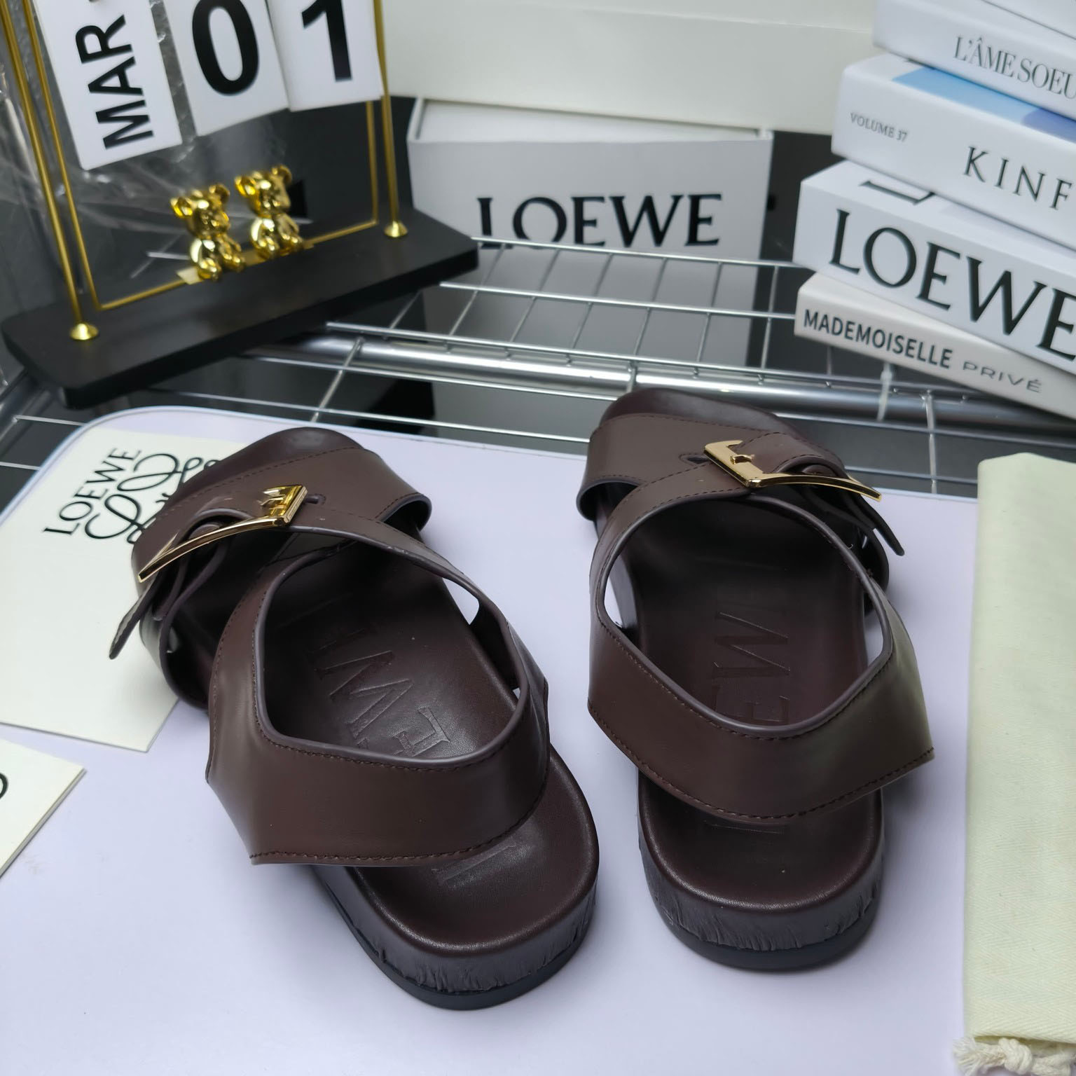 Loewe Ease Buckle Sandal In Vegetal Calfskin - DopestKickz