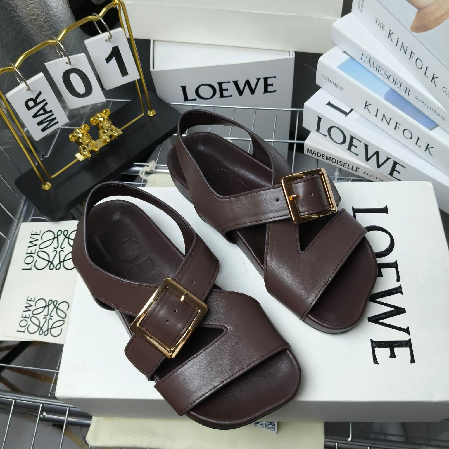 Loewe Ease Buckle Sandal In Vegetal Calfskin - DopestKickz