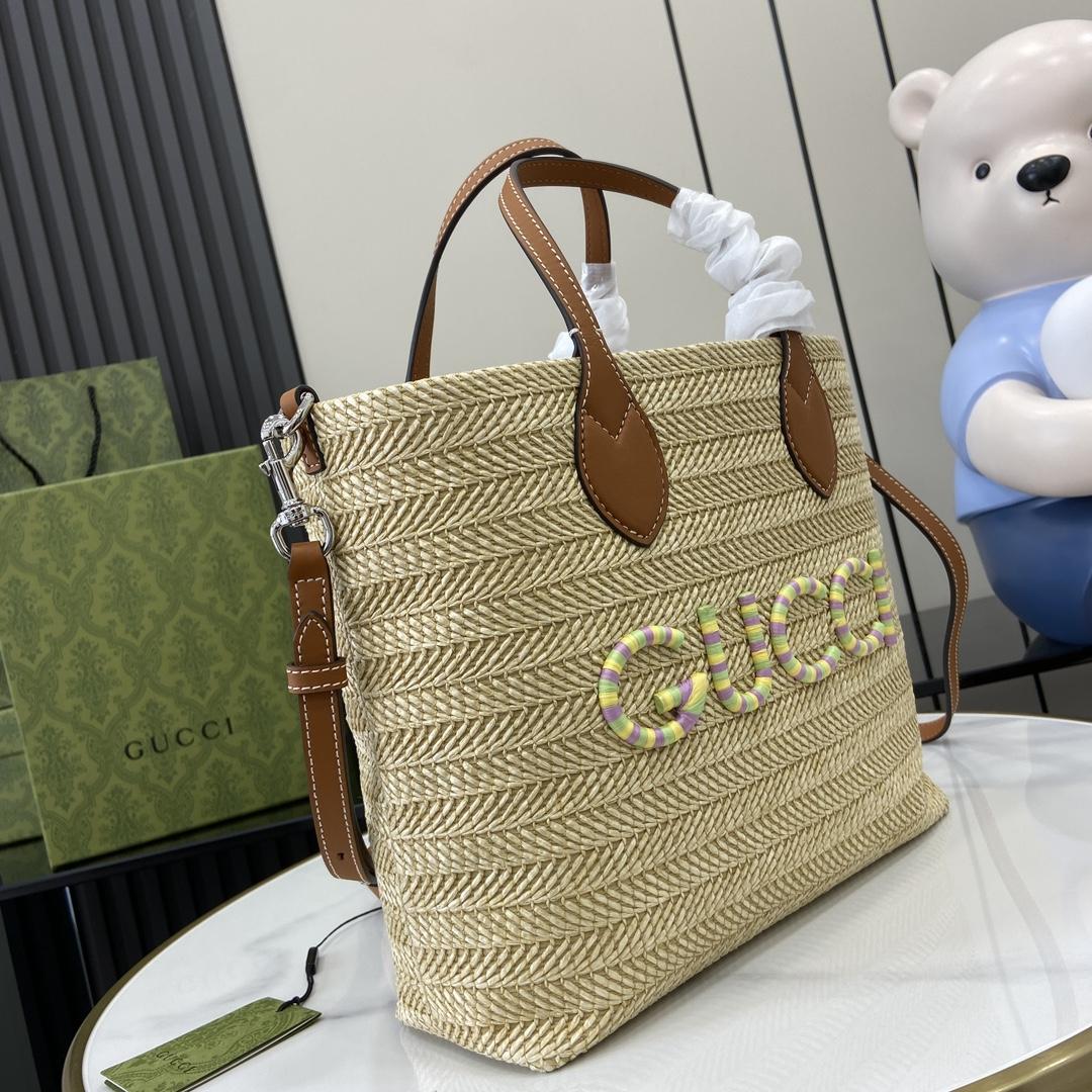 Gucci Small Straw-effect Tote  - DopestKickz