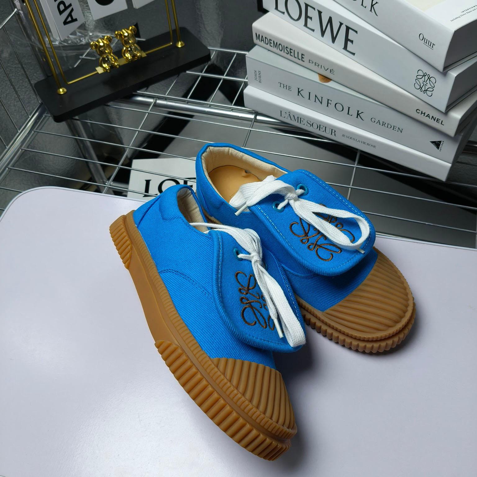Loewe x Paula’s Ibiza Denim Flap Sneakers - DopestKickz