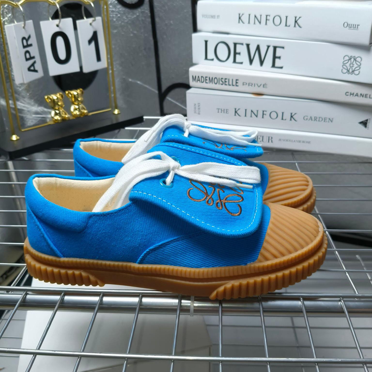 Loewe x Paula’s Ibiza Denim Flap Sneakers - DopestKickz