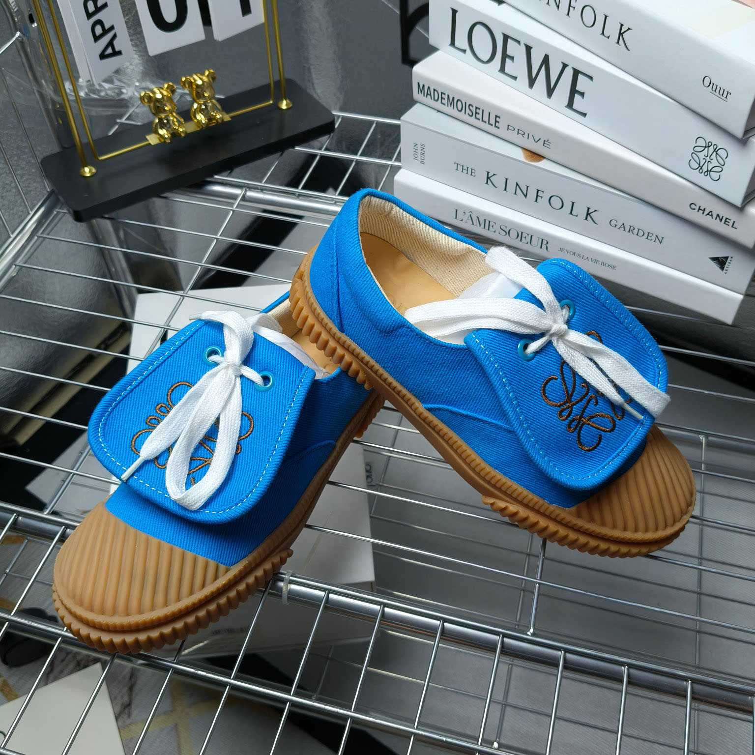 Loewe x Paula’s Ibiza Denim Flap Sneakers - DopestKickz