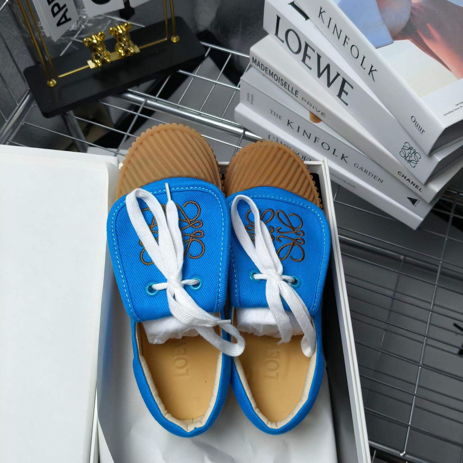 Loewe x Paula’s Ibiza Denim Flap Sneakers - DopestKickz