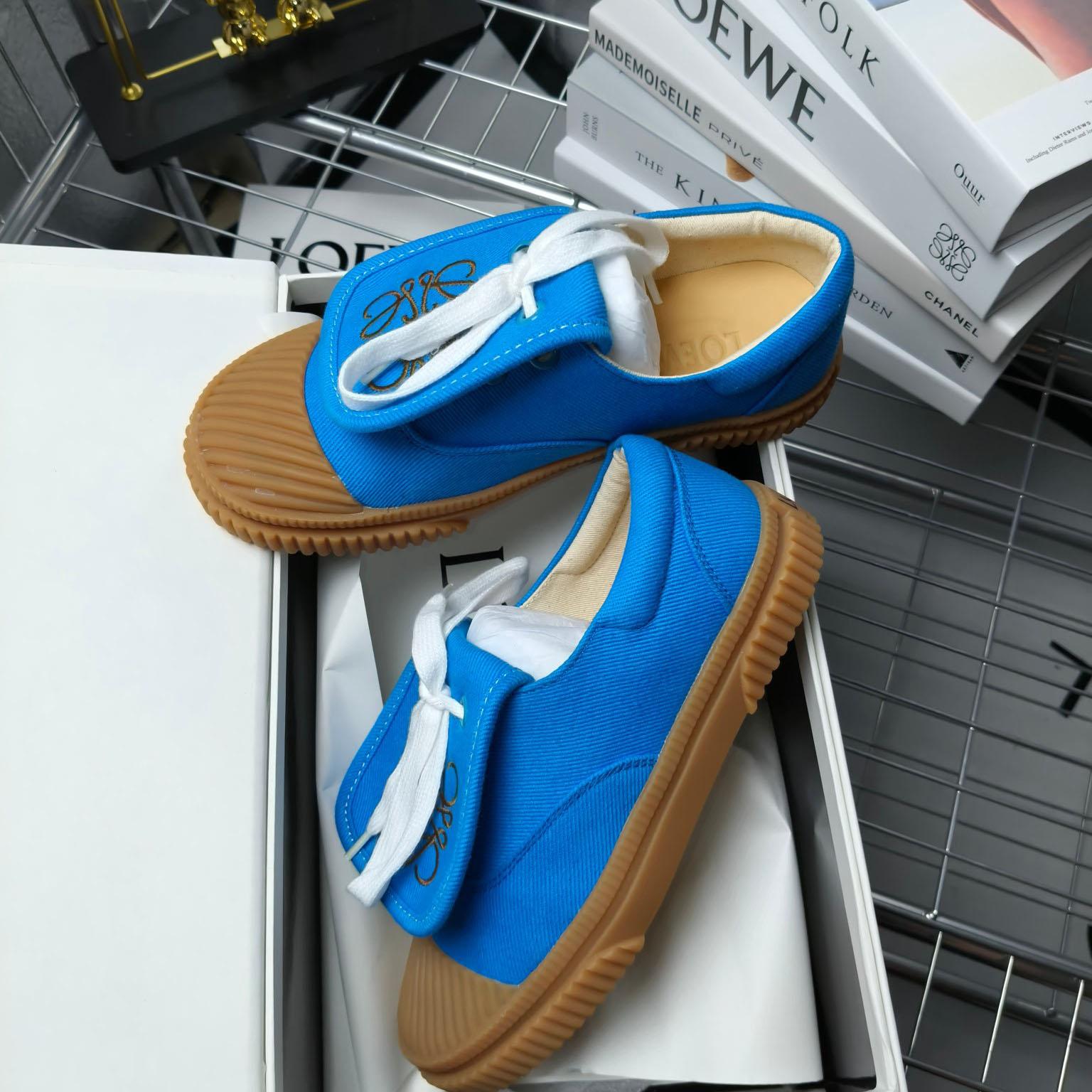 Loewe x Paula’s Ibiza Denim Flap Sneakers - DopestKickz