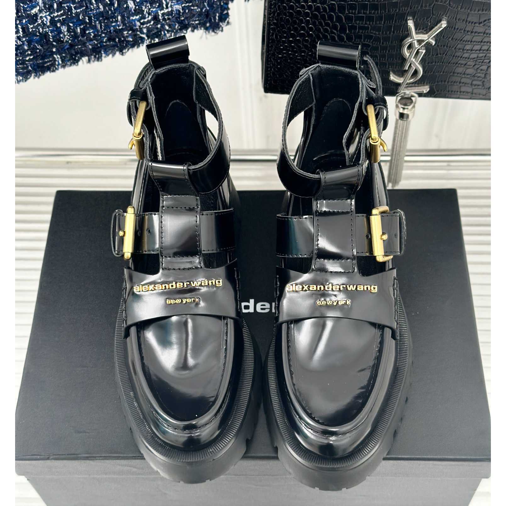 Alexander Wang Women's Carter Lug Ankle Strap Boot - DopestKickz