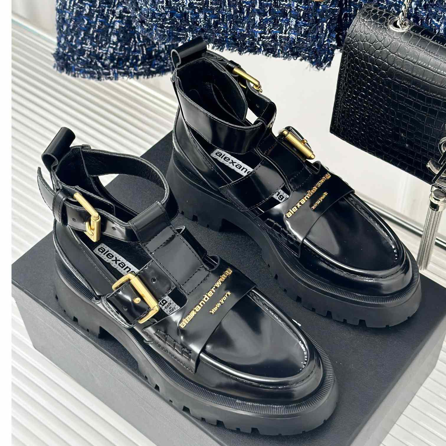 Alexander Wang Women's Carter Lug Ankle Strap Boot - DopestKickz