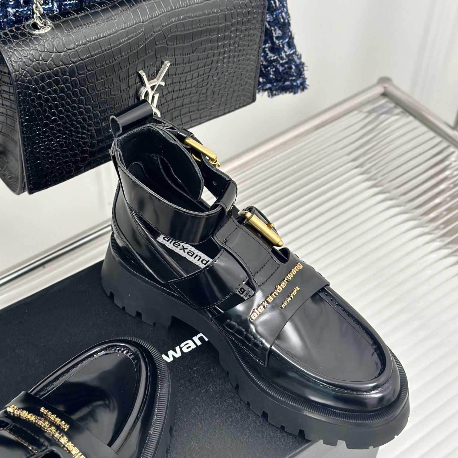 Alexander Wang Women's Carter Lug Ankle Strap Boot - DopestKickz