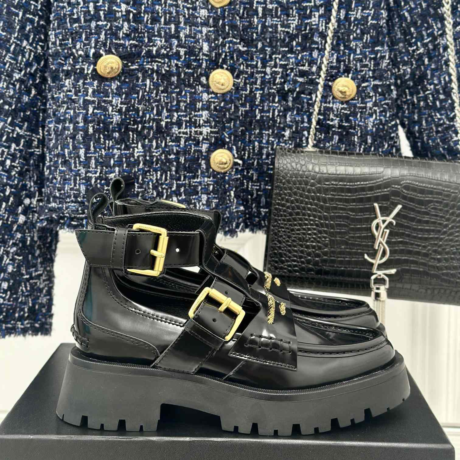 Alexander Wang Women's Carter Lug Ankle Strap Boot - DopestKickz