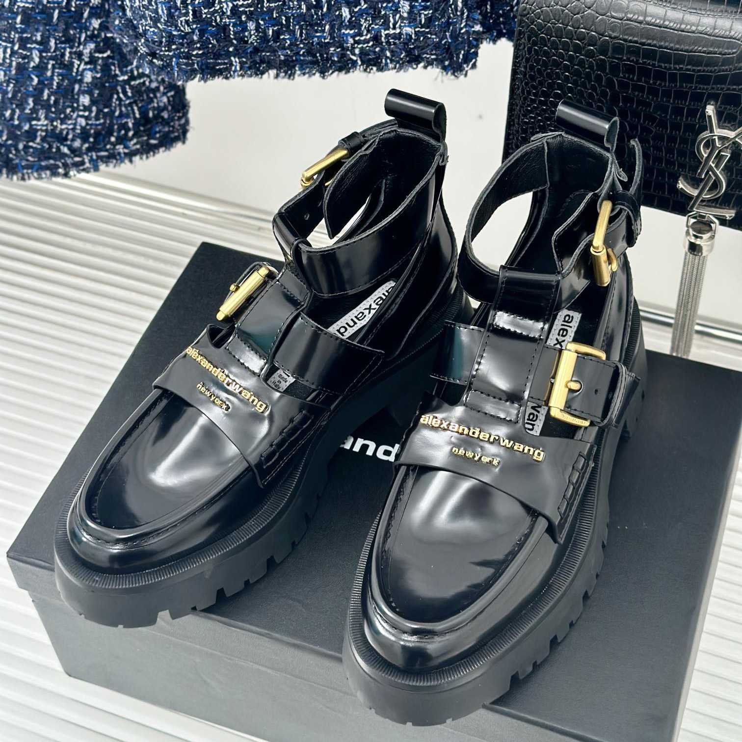 Alexander Wang Women's Carter Lug Ankle Strap Boot - DopestKickz