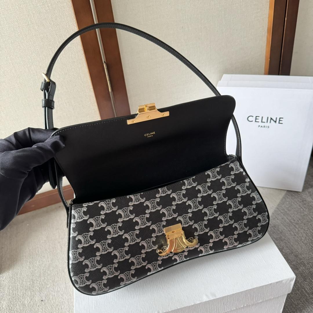 Celine Medium Celine Lola Bag In Triomphe Canvas Two-tone  - DopestKickz