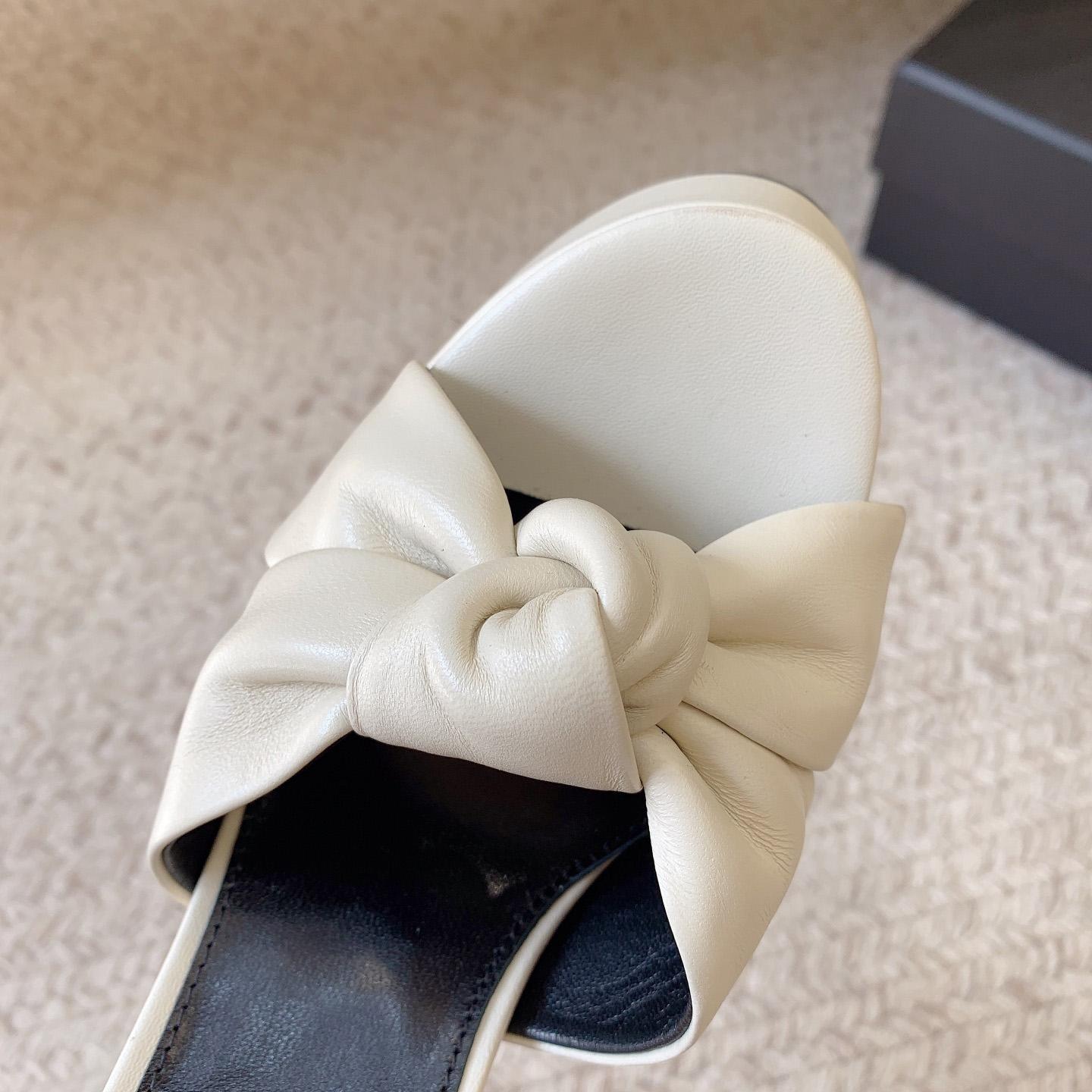 Saint Laurent Bianca Platform Sandals In Smooth Leather - DopestKickz