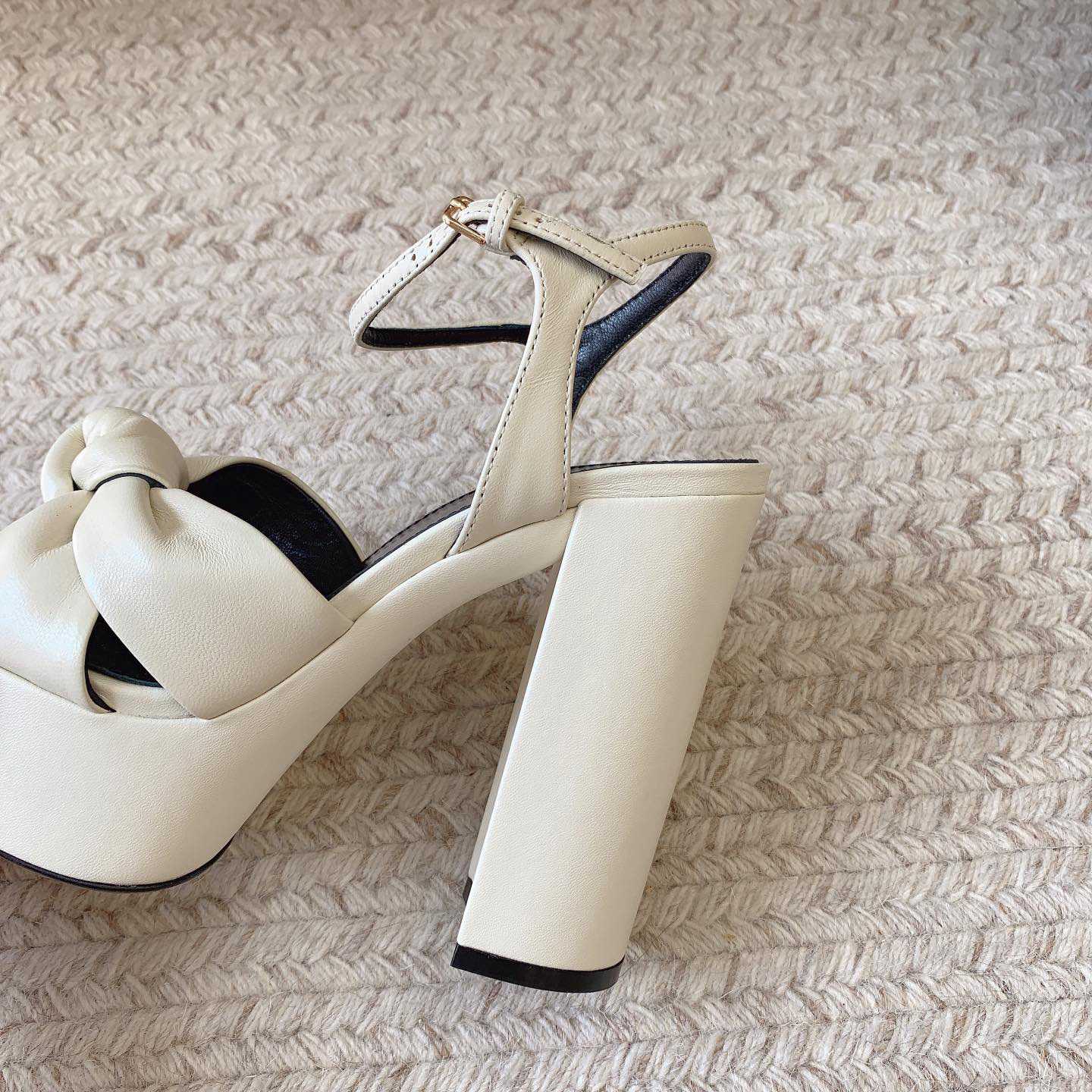 Saint Laurent Bianca Platform Sandals In Smooth Leather - DopestKickz