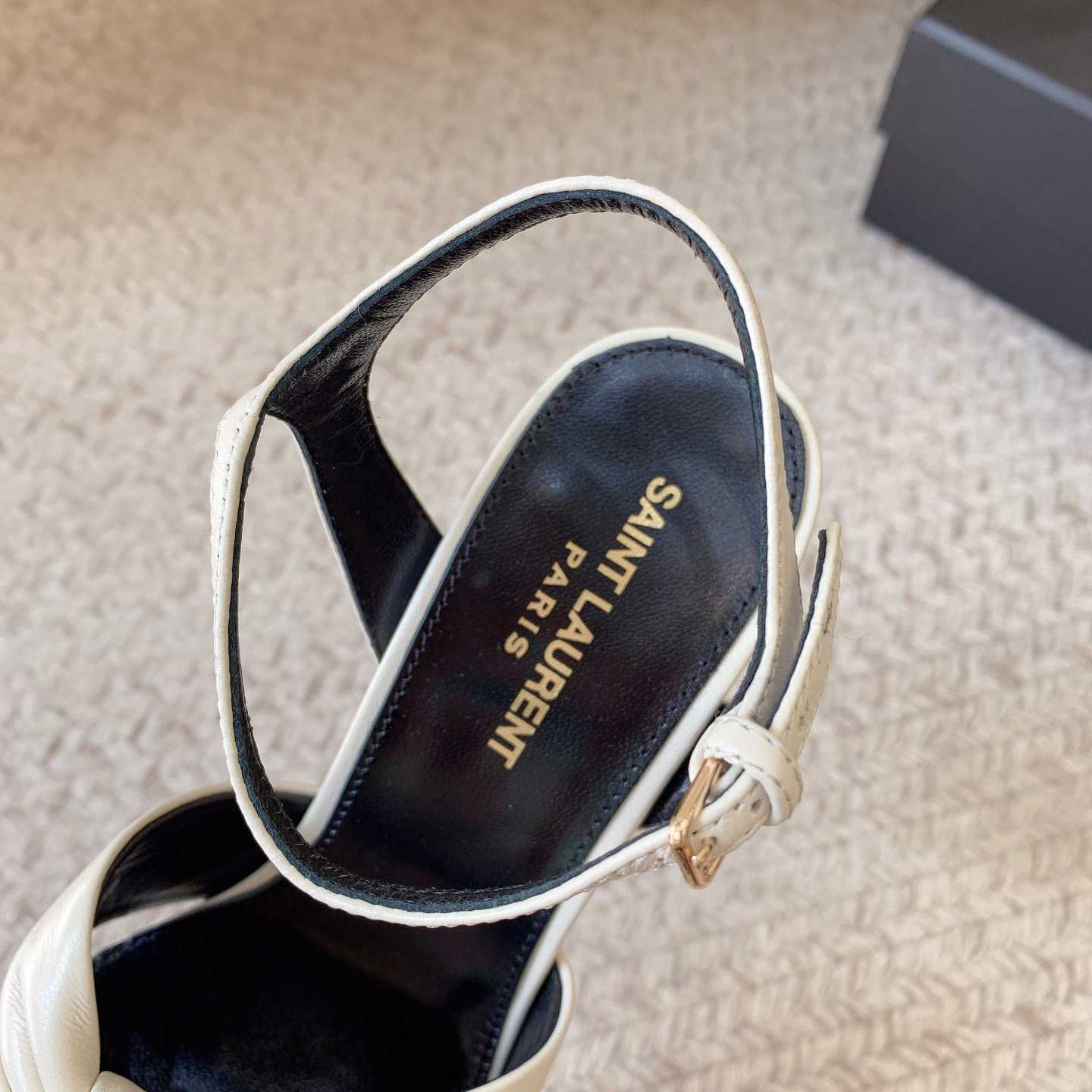 Saint Laurent Bianca Platform Sandals In Smooth Leather - DopestKickz