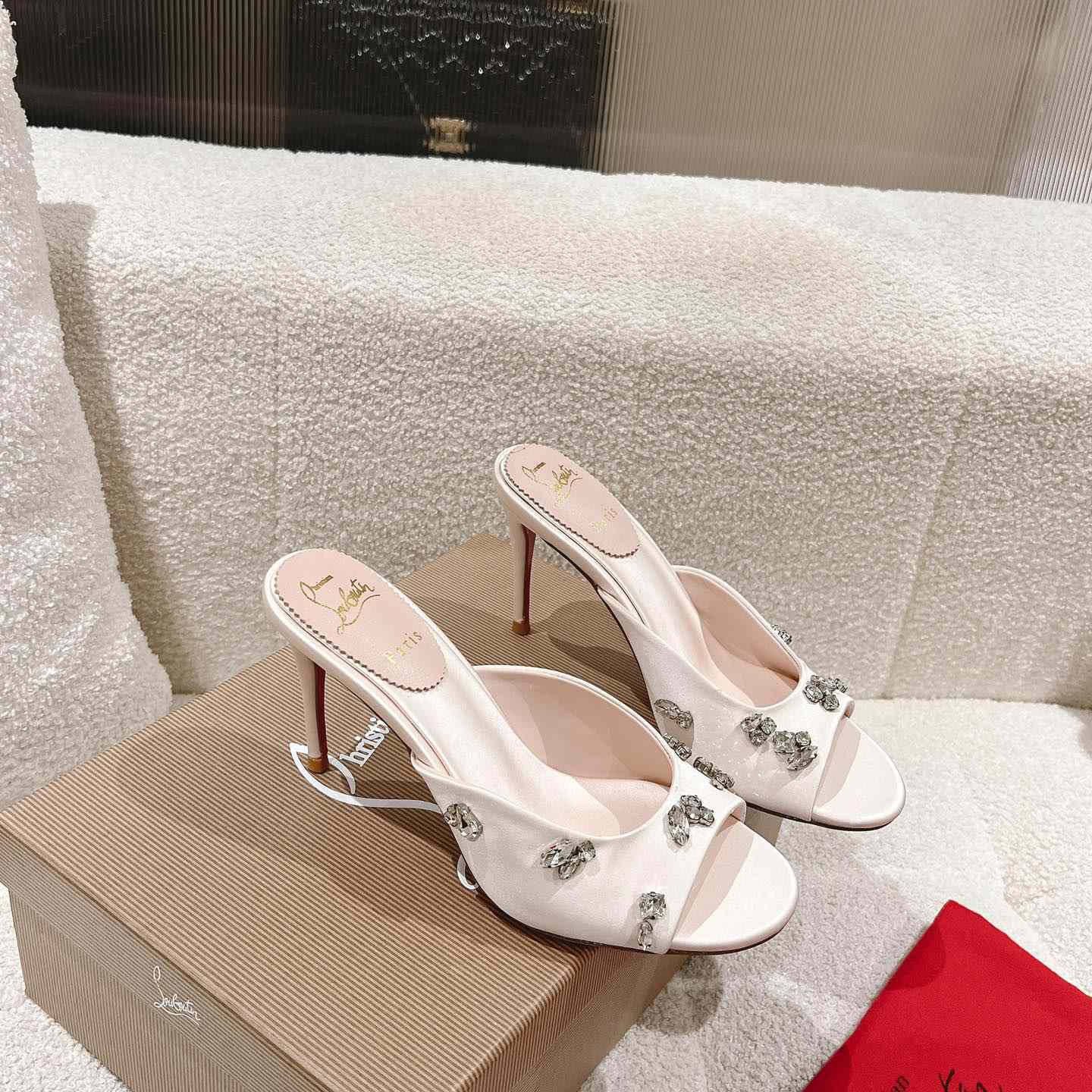 Christian Louboutin Degraqueen 85mm Satin Mules - DopestKickz