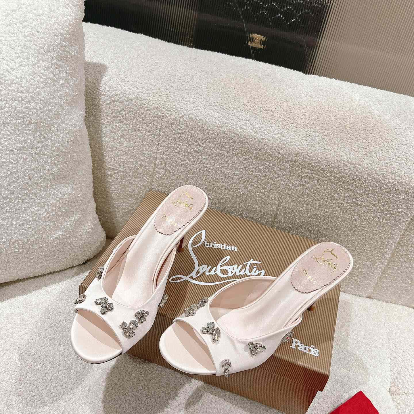 Christian Louboutin Degraqueen 85mm Satin Mules - DopestKickz
