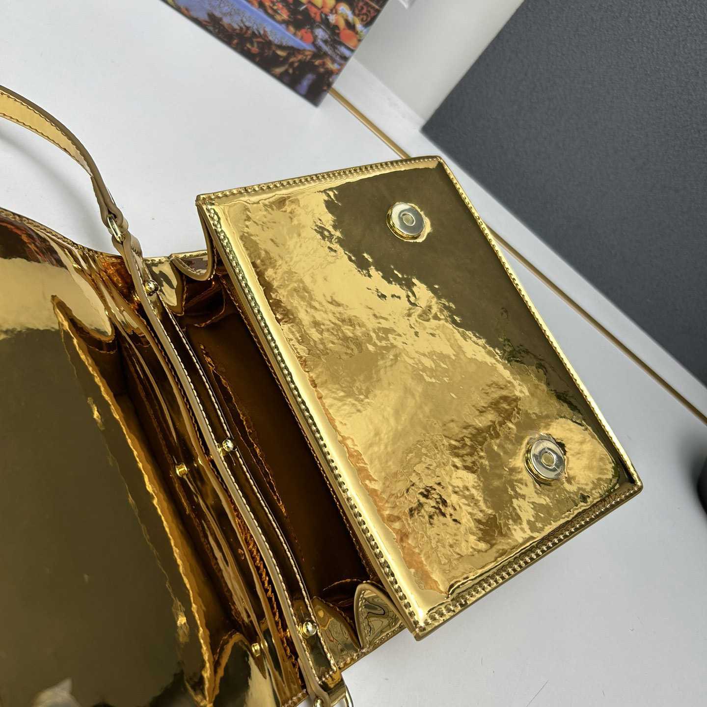 Dolce & Gabbana Metallic Logo Bag  (16*20*5.5cm) - DopestKickz