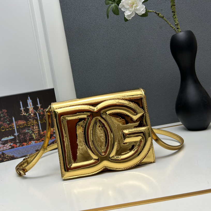 Dolce & Gabbana Metallic Logo Bag  (16*20*5.5cm) - DopestKickz