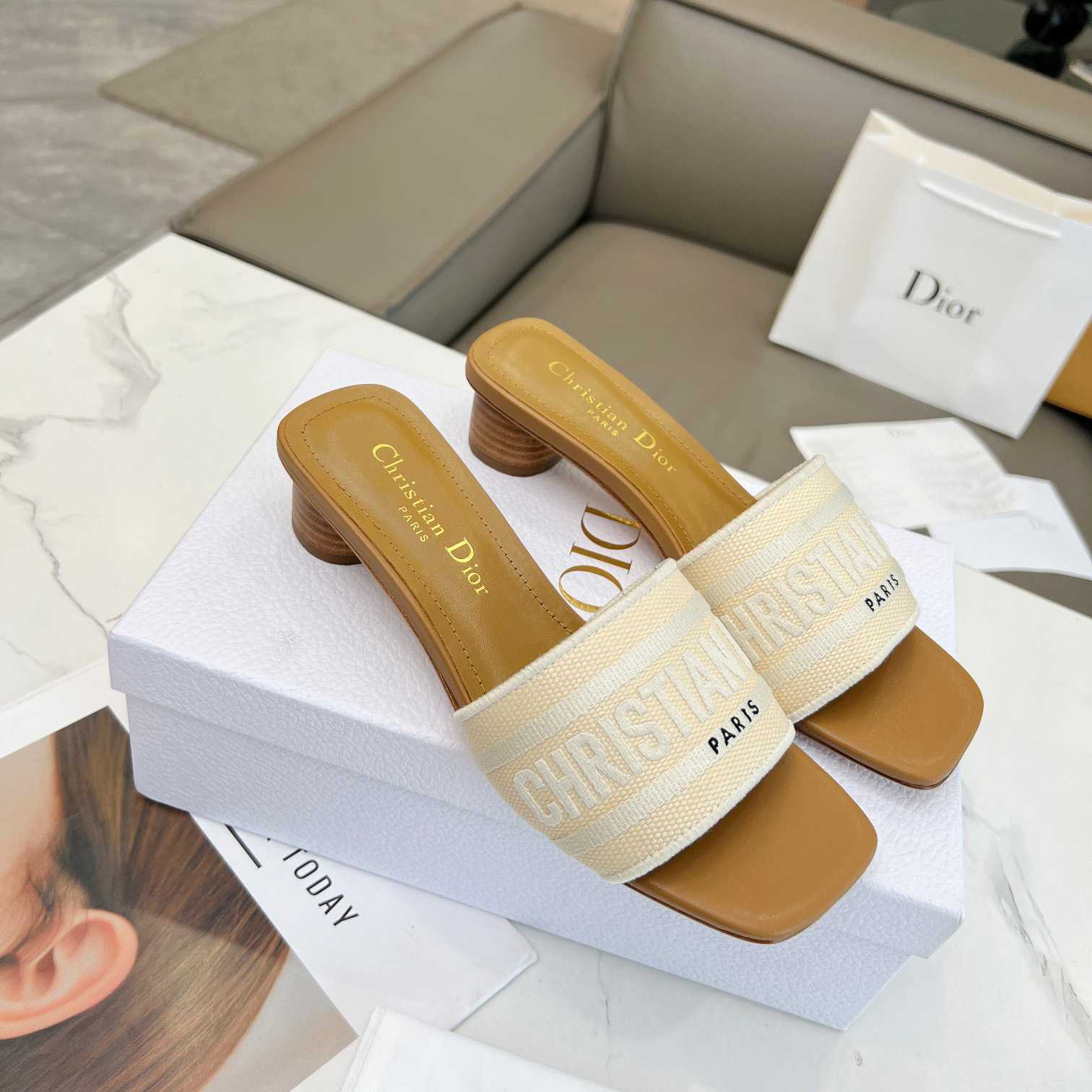 Dior Dioriviera Dway Heeled Slide - DopestKickz