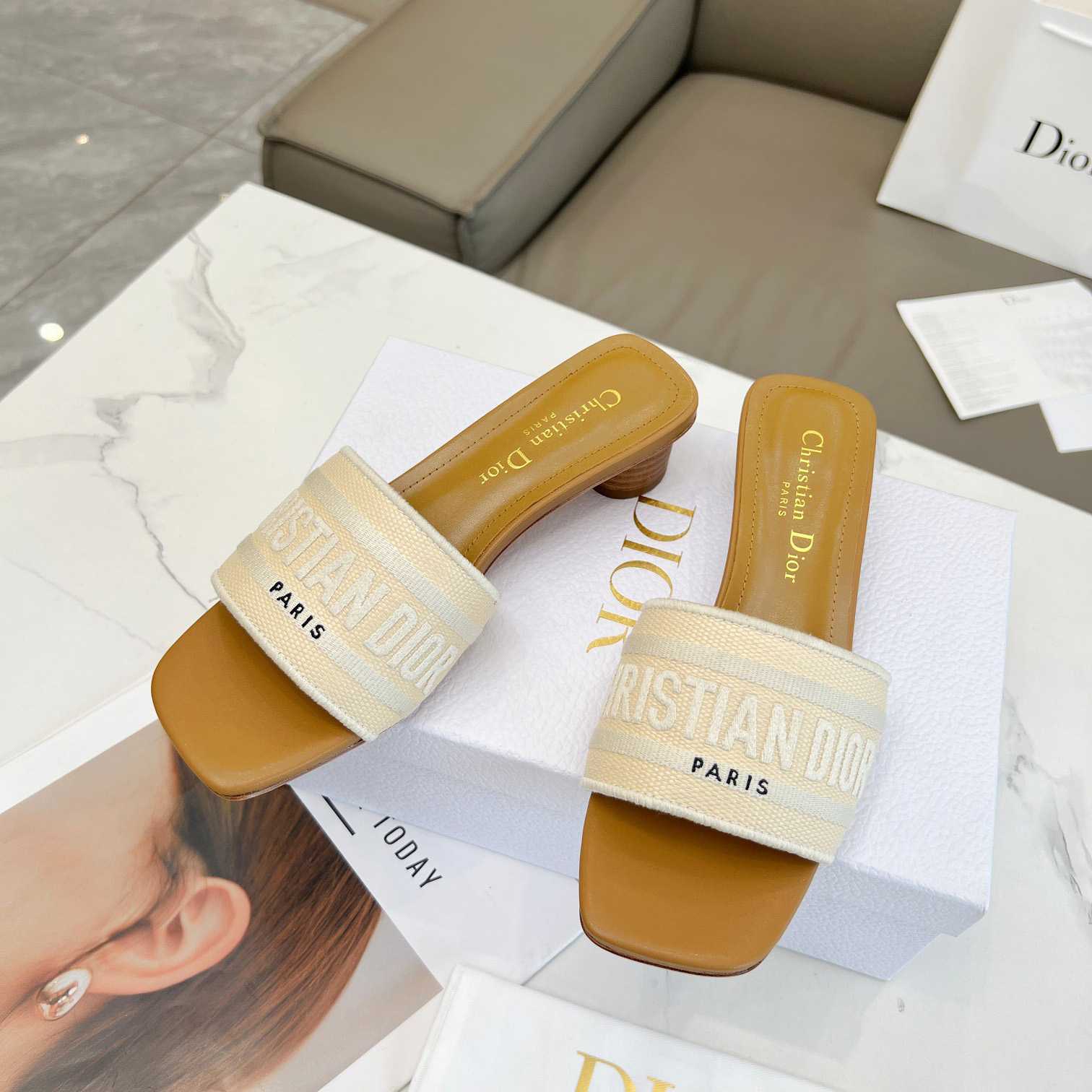Dior Dioriviera Dway Heeled Slide - DopestKickz