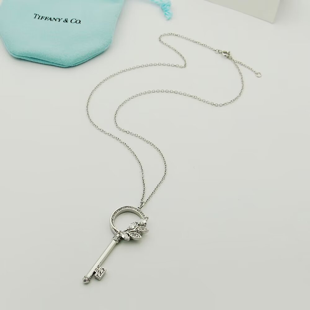 Tiffany & Co.  Diamond Vine Circle Key In Platinum - DopestKickz