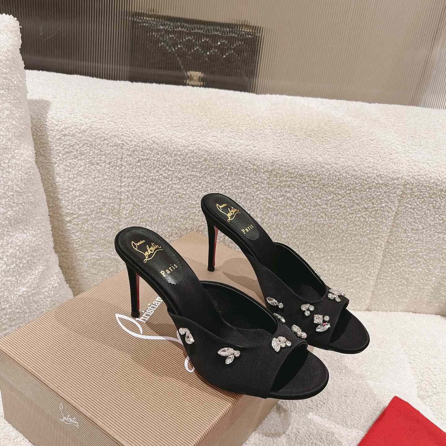 Christian Louboutin Degraqueen 85mm Satin Mules - DopestKickz