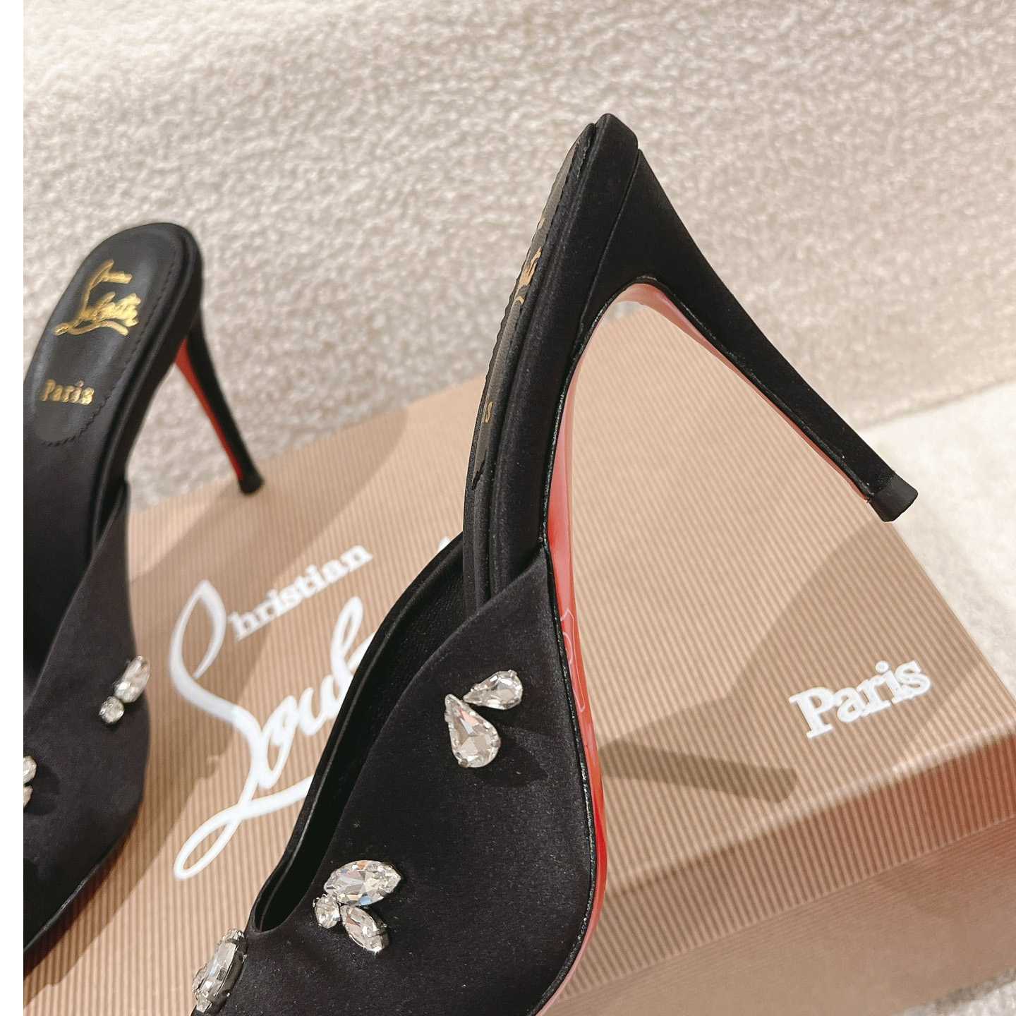 Christian Louboutin Degraqueen 85mm Satin Mules - DopestKickz
