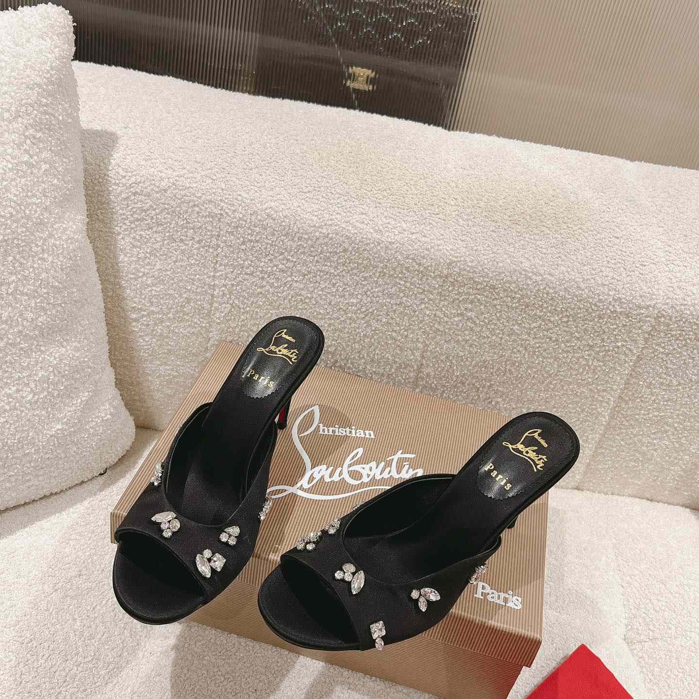 Christian Louboutin Degraqueen 85mm Satin Mules - DopestKickz