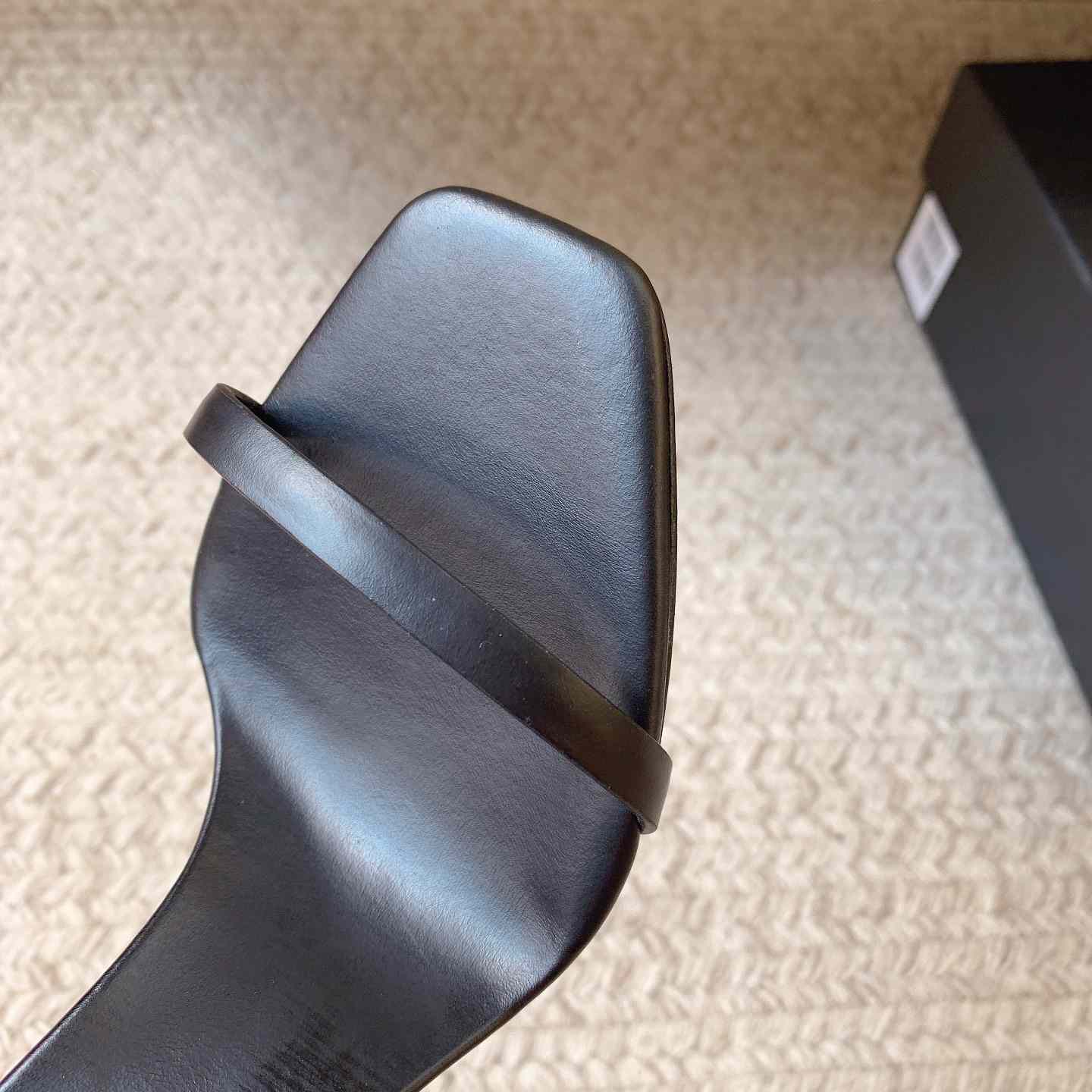 Saint Laurent Women's Brown Opyum 85 Leather Slingback Sandals - DopestKickz