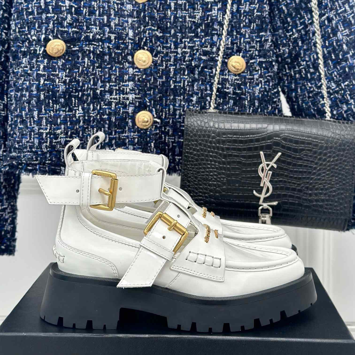 Alexander Wang Women's Carter Lug Ankle Strap Boot - DopestKickz