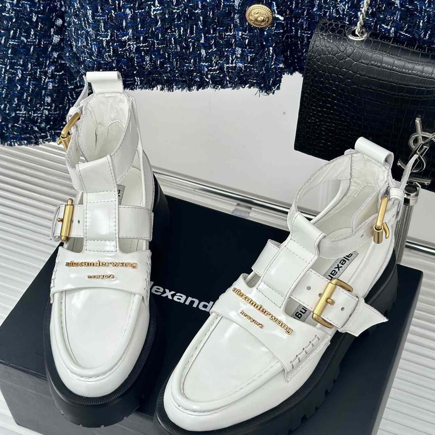 Alexander Wang Women's Carter Lug Ankle Strap Boot - DopestKickz