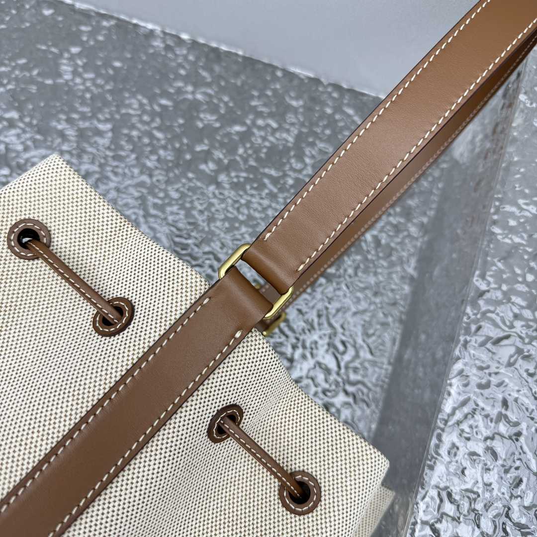 Miu Miu Canvas And Leather Bucket Bag - DopestKickz