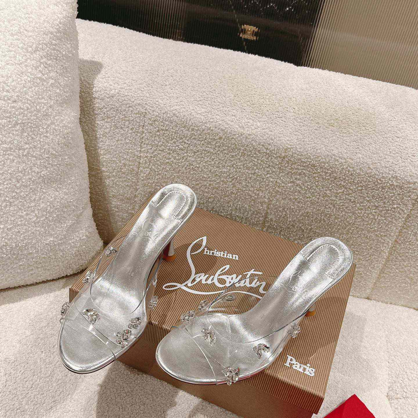 Christian Louboutin Degraqueen 85mm Crystal-embellished Mules - DopestKickz
